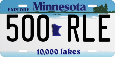 MN license plate 500RLE