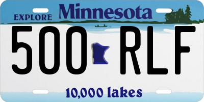 MN license plate 500RLF