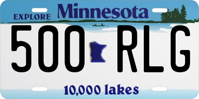 MN license plate 500RLG
