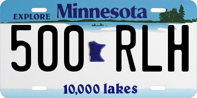 MN license plate 500RLH