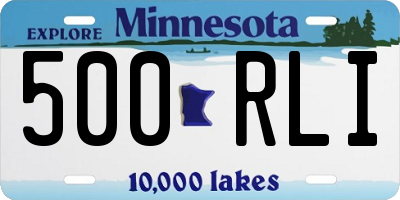 MN license plate 500RLI