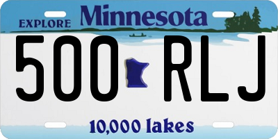 MN license plate 500RLJ