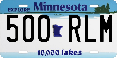 MN license plate 500RLM