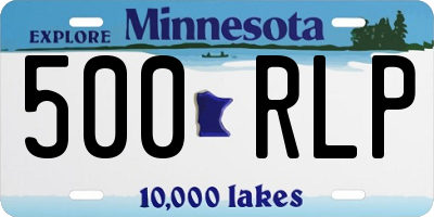 MN license plate 500RLP