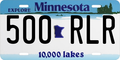MN license plate 500RLR