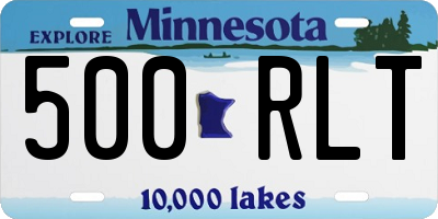 MN license plate 500RLT