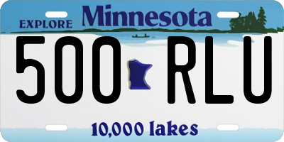 MN license plate 500RLU