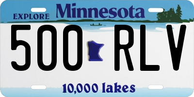 MN license plate 500RLV