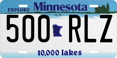 MN license plate 500RLZ