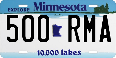 MN license plate 500RMA