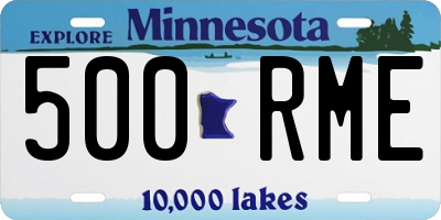 MN license plate 500RME