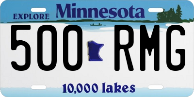 MN license plate 500RMG