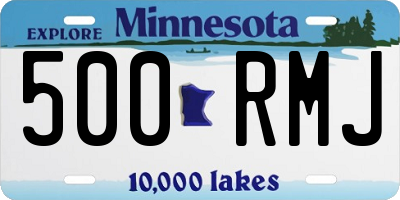 MN license plate 500RMJ