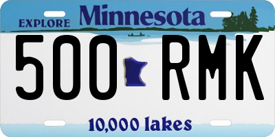 MN license plate 500RMK