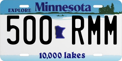 MN license plate 500RMM