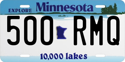 MN license plate 500RMQ