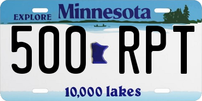 MN license plate 500RPT