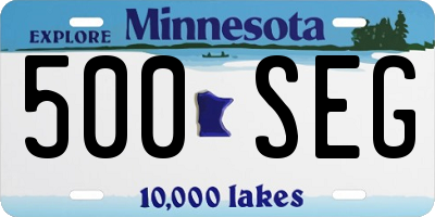 MN license plate 500SEG