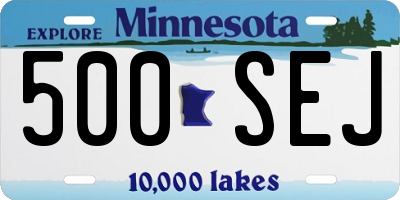 MN license plate 500SEJ
