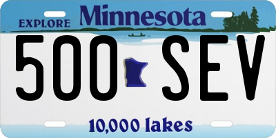 MN license plate 500SEV