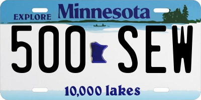 MN license plate 500SEW