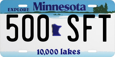 MN license plate 500SFT