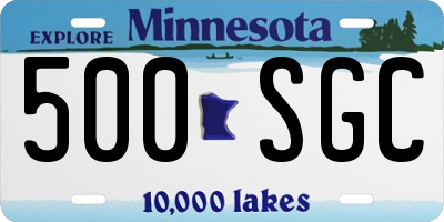 MN license plate 500SGC