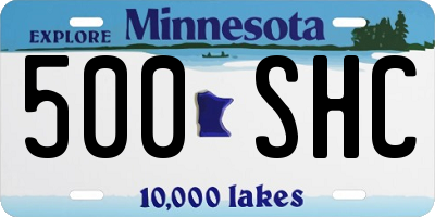 MN license plate 500SHC
