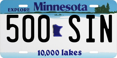 MN license plate 500SIN