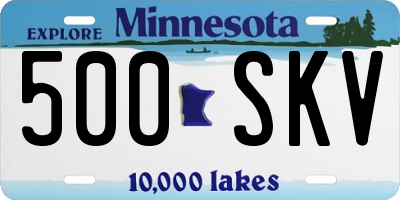 MN license plate 500SKV