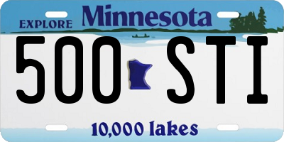MN license plate 500STI