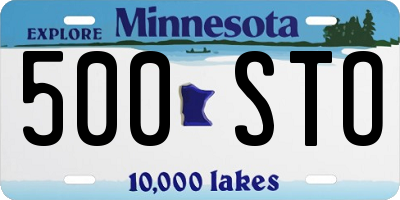 MN license plate 500STO