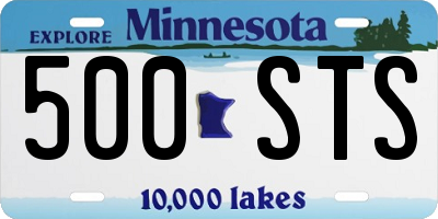 MN license plate 500STS