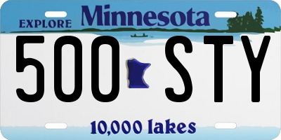 MN license plate 500STY