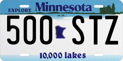 MN license plate 500STZ
