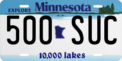 MN license plate 500SUC