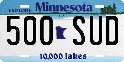 MN license plate 500SUD