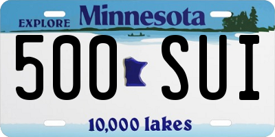 MN license plate 500SUI