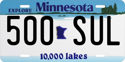 MN license plate 500SUL