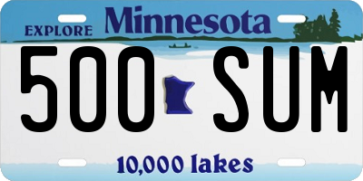 MN license plate 500SUM
