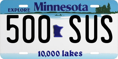 MN license plate 500SUS