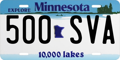 MN license plate 500SVA