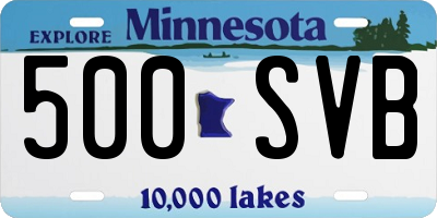 MN license plate 500SVB