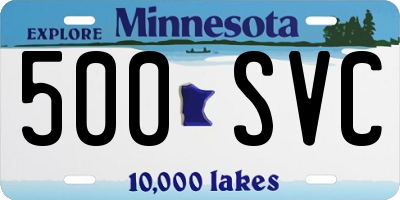 MN license plate 500SVC