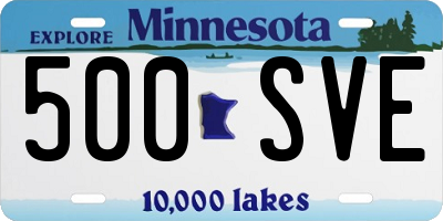 MN license plate 500SVE