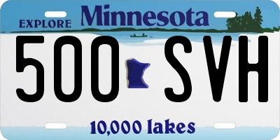 MN license plate 500SVH