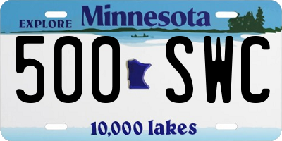 MN license plate 500SWC