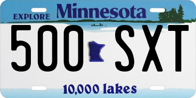 MN license plate 500SXT