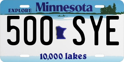 MN license plate 500SYE