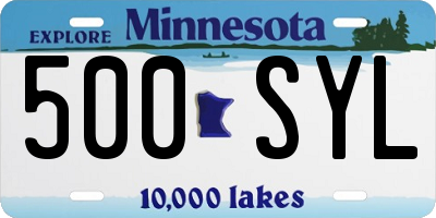 MN license plate 500SYL